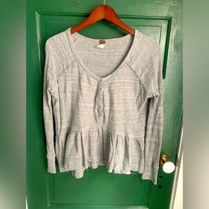 Free people waffle henley with snaps.